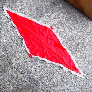 Vintage Silk Diamond Scarf in Red black and white